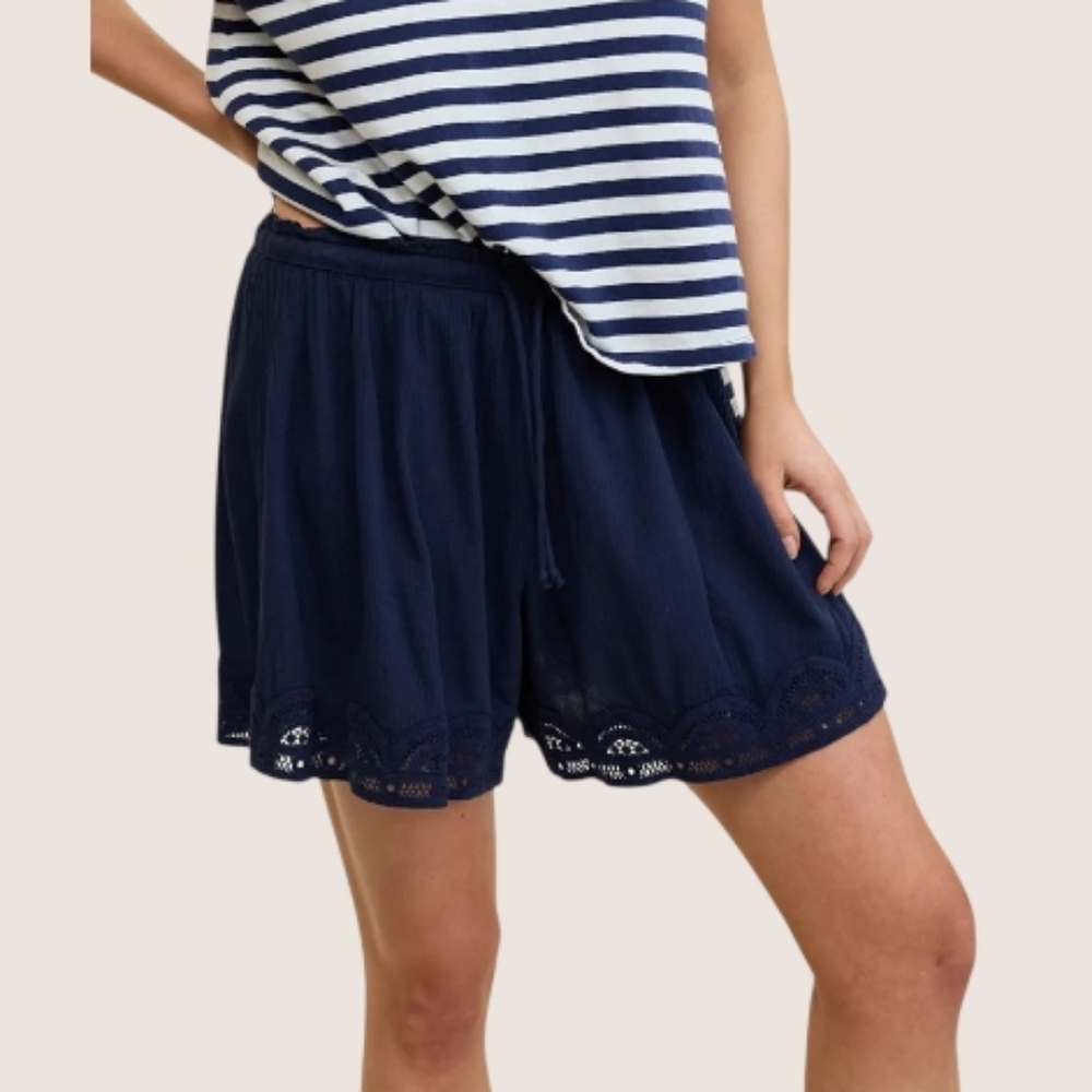 Aerie Off-Duty Gauze Boxer - Navy